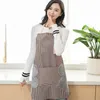 Household Waterproof Hand-wiping Kitchen Apron Towel Stripes Plaid Adjustment Anti-fouling Oil-proof Adult Home Aprons Work