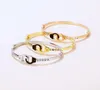 Pulsera de acero inoxidable con cristales AAA, brazalete para hombres, mujeres, adolescentes, diseño de esposas, regalos para buenos amigos, plata/oro/oro rosa