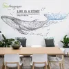 Creative Geometric Whale Wall Stickers Living Room Sofa Background Wall Decor Bedroom Self-adhesive Sticker Home Decoration 210929