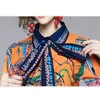 Robe Femme Fashion Runway Maxi Dress Women Long Sleeve Elegant Flower Print Vintage Dresses Vestidos De Verano Ropa mujer 210520