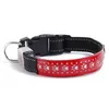 LED Dog Collars Akumulator USB Wysoce Visible Flashing 4 Kolor 3 Rozmiary Wodoodporne Świąteczne Christmas Light Leather Nylon Cat Dogg Bone Paw Piezy Kołnierz dla psów Czarny L