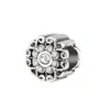 Se encaixa Pandora Pulseiras Originais 20 pcs Charme de Prata Beads Flor de Cristal Prata Charms Bead para Mulheres DIY Europeia Colar Jóias