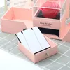 Gift Wrap Ring Box Halsbandsmycken Holder Papper Faux Rose Flower Present Case Display Wedding