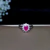 Armband, oorbellen ketting natuurlijke robijn sieraden sets voor vrouwen meisjes echte edelsteen met zirkoon klassieke ring 925 sterling zilver # 187