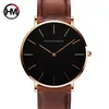 Japan Quarz Movt Männer Voll Schwarz Slim Einfache Unisex Armbanduhr Mode Marke Sport Casual Wasserdichte Uhren Relogio Masculino 210527