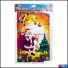 Festlig festtillbehör GARDEN20PCS Presentgåva Santa Claus Hantera Väskor Noel Shop godisväska Xmas Juldekorationer för hemår 20211 Drop de