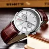 Fasion męskie zegarki skórzane chronograf Waterproof Sport Automatyczne daty Kwarcowa zegarek dla mężczyzn Relogio Masculino3685509