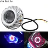 Moto Phare Moto 1000LM moto projecteurs LED Projecteur Lentille Double Halo Ange Diable Oeil Motocicleta Lampes