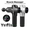 3200r / min Pistola de masaje muscular eléctrica Relajación muscular Vibración Equipo de ejercicios Adelgazante Masajeador moldeador 6 cabezas con bolsa H1224