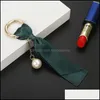 Keychains Handmade Fashion Womens Bag Jewelry Pendant Car Key Ring Pearls Detachable Korean Ribbon Diy Aessories Silk Keychain Gift Drop Del