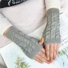 Wollstrick-Armstulpen, halber Finger, Hanf, Blumenliebhaber, gestrickte fingerlose Handschuhe, Biker-Damen, Winter, elastisch, Kraft 3 2yf M2