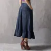 Ruffles Patchwork Design Denim Jupes pour Femmes Vintage All-Match Jupe Fashion Sweet Femme Femme Femme Summer 210525