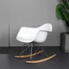 DIY Modern Simple Leisure Plastic Chair Nordic Bedroom Rocking Solid Wood Foot Chair Black/White