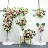 装飾的な花の花輪の花輪5個/セット創造的な人工花の列配置センターピースボールパーティーの結婚式のアーチの背景装飾石油