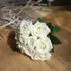 Flores decorativas grinaldas 1 Bouquet Artificial Silk Rose Wedding Party Supplies Home Office Simulation Decoration 19 Colors