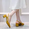 Sandals 2021 Arrival Summer Female Bridal Thick Heel Wedding Shoes Woman FashionSling Back Girls