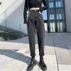 Kadın Kot Mavi Gri Harem Kadın Artı Boyutu Yüksek Bel Gevşek Pantalones Mujer Rahat Vintage Kore Denim