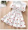 Children's Korean Girl's Dresses Wholesale Sweet Wind Lace Pastoral Polka Dot Kids Clothing European And American Snow Spinning Medium Length Skirt