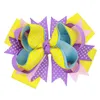 Meninas Bow Cabelo Clipes Fita Colorida Big Bow Barrettes Point Onda Pintado Vermelho Verde Laranja Arcos Headdress