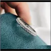 Drop Delivery 2021 Eternity Promise Ring 925 Sier Micro Pave 5A Zircon CZ Engagement Wedding Band Rings for Women Jewelry 4Lynh228M