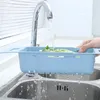 Adjustable Sink Drain Basket Kitchen Storage Organizer Shelf Washing Vegetable Fruit Drying Rack Dish Drainer Dishwasher Basket