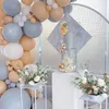 134 sztuk Srebrny 4D Balony Garland Arch Szary Biały Czarny Ballon Wedding Birthday Baloon Urodziny Party Decor Dzieci Baby Shower 210626