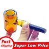 Wholesale Colorful Travel mini Hammer Glass spoon Pipe for Smoking Tobacco hand dry herb Pipes