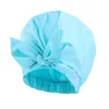 Bonnet de douche réglable élastique imperméable pour femmes avec cravate, bonnet de cheveux de couleur unie, soins des cheveux longs, bonnet de douche de salle de bain