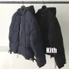 KITH – veste réfléchissante pour hommes et femmes, manteaux en duvet 1:1, manteau épais de haute qualité, vêtements à col à boutons de sécurité