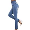 Haute Qualité Femme Denim Crayon Pantalon Stretch Taille Skinny Jeans Adoucissant Rue Pantalones