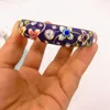 Unico smalto cloisonne fantasia braccialetto di moda gioielli da donna artigianato cinese aperto floreale rigido braccialetto gioielli accessori regalo