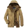 Men Winter Hooded Thick Fleece Parkas Jacket Hat Detachable Coat Mens Outdoor Military Casual Pockets loose Parka Jacket Men 6XL 211216