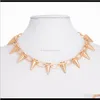 Personality Punk Wind Sense Pointed Rivet For Women Men Exaggeration Spike Metal Jewelry Sn135 66G07 Chokers 7Zdat