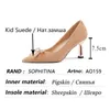 Sophitina Zamszowe Ladies High Heels Bow Elegancka Party Kobiet Buty Solidne Kolor Szpiczasty Toe Kobiet Buty Ręcznie AO159 210513