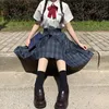 Sailor üniforma mini kadın okulu seksi Kore ekose yüksek bel harajuku kawaii etek artı boyutu pastel kilt kadın kız öğrenci etek6744936