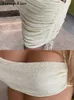 Jacuqeline Zomer Vakantie Sexy Halter Tops Midi Rok Vrouwen Elegante Ruches Festival Kleding Tweedelige Sets Jurk Outfits 220221