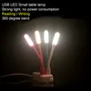 10 pezzi USB lampada da tavolo piccola lampada da scrivania LED gadget lettura scrittura risparmio energetico portatile lunga durata 360 piegatura regalo creativo per caricabatterie PC computer portatile power bank