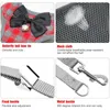 Small Dog Harness Leashes Set Soft Mesh Nylon Vest Bows Plaid Pattern Buttons for Smalls Dogs Cats WH0393