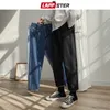 LAPPSTER Männer Frühling Schwarz Koreanische Farben Jeans Herren Streetwear Blau Denim Hosen Männliche Mode Dünne Kleidung Plus Größe 210318