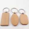 Creatieve houten sleutelhanger sleutelhangers ronde vierkante rechthoek vorm lege houten sleutelhangers DIY sleutelholders geschenken