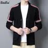 Bolubao merk heren vest trui streep comfortabele warme mannen mode wol mix trui mannelijke wilde casual slanke truien 210518