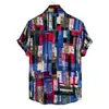 Casual shirts voor heren 2022 Zomer vintage shirt voor mannen korte mouw Hawaiiaanse strandbloem Turtleneck kleding