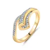 Cluster-Ringe 18 Karat Gold Farbe Bague Ring Anillos Bizuteria Gelber Diamant Frauen Peridot Schmuck Topas Edelstein