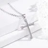 24K gouden diamant Cross ketting hanger kristal rij kettingen kettingen vrouwen mannen geloven Christus mode sieraden wil en zandig