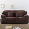 Thicken Plush Elastic Sofa Covers for Living Room Sectional Corner Furniture Slipcover Couch Cover 1/2/3/4 Seater Solid Color 211116