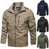 Men's Spring Autumn Zip Up Coat Tactical Military Jackets Windbreak Bomber Jackets Denim Jacket Combat Outdoor Casual 211103