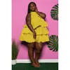 Sukienki swobodne Vavcy 2022 Summer Yellow Rleevelesss Seksowna kobiety sukienka mini xl-5xl