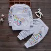 BOTEZAI Children Girls Clothing Sets Summer Fashion Style ed T-Shirts+Pants 2Pcs Baby Clothes 211025