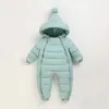 Strampler Winter Neugeborenes Baby Verdickung Daunen Baumwolle Warm Strampler Weihnachten Overall Kleidung Onesies Overalls Kinder Designer Kleidung 4644 Q2