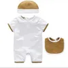 3pcs set per retail baby pagliaccetti estate baby girl vestiti del fumetto neonato vestito da neonatoHort-sleeved bambola con colletto di bambola infantile da ragazzina set di abbigliamento